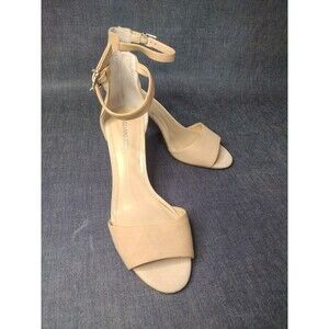 Gianni Bini Tan Suede Ankle Strap Peep Toe 3" Spring/ Summer Heel Size 9.5